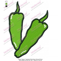 Green Pepper Vegetable Embroidery Design 04